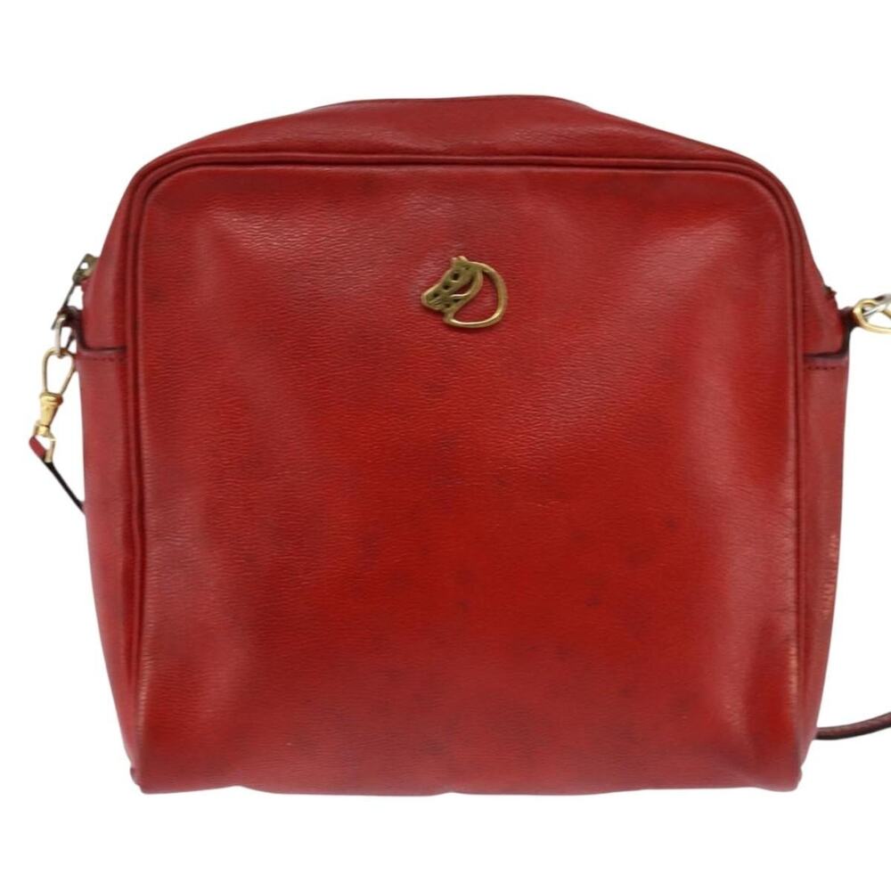 Hermes Leather Jockey Shoulder Bag Red